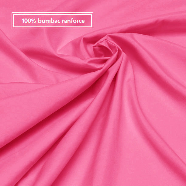 Husa cu fermoar pentru saltea din bumbac 100% natural, de culoare roz magenta