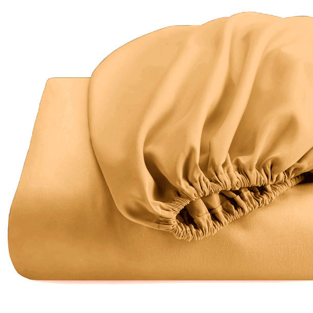 Husa cu fermoar pentru saltea din bumbac 100% natural, de culoare mustar - MetruPatrat.ro