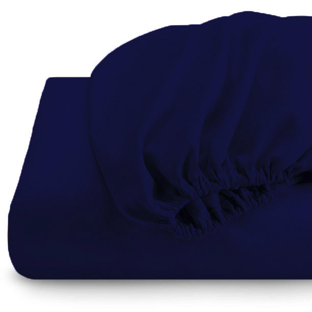 Husa cu fermoar pentru saltea din bumbac 100% natural, de culoare bleumarin uni - MetruPatrat.ro