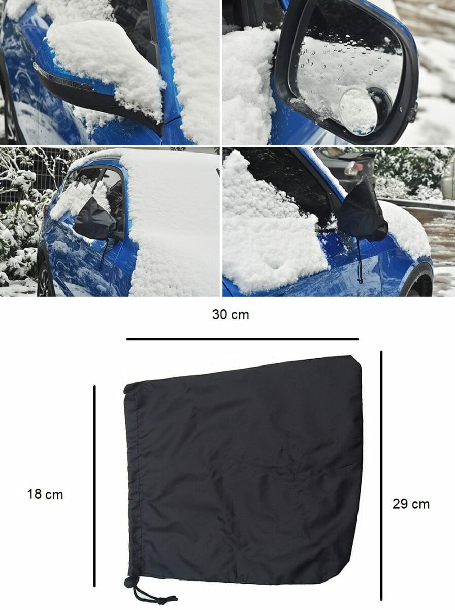 Set 3 protectii auto iarna, pentru autoturisme, universale, husa parbriz 195 x 80 cm, huse oglinzi laterale si huse stergatoare
