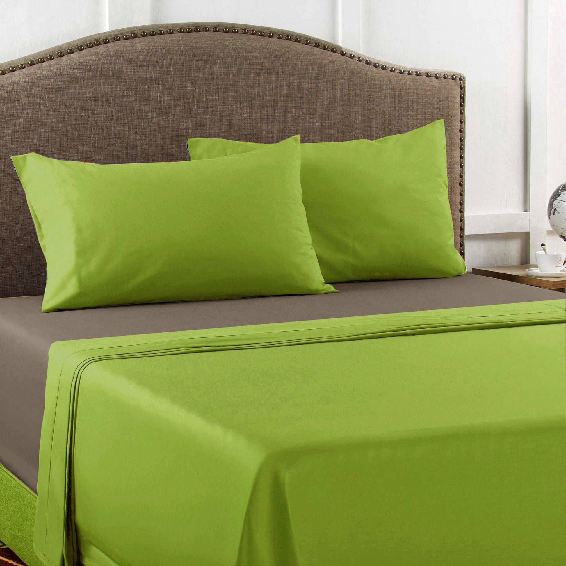 Fata de perna, bumbac natural 100% verde mat - 1 bucata - MetruPatrat.ro