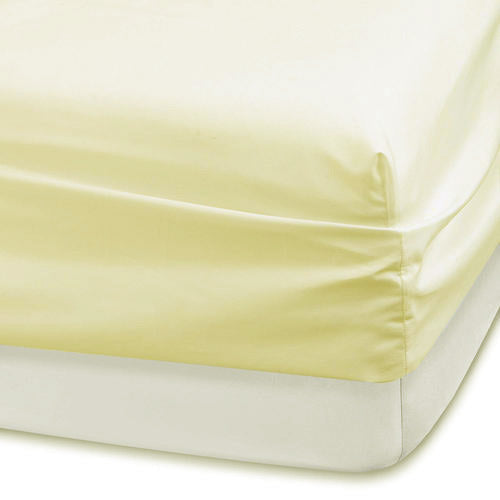 Cearceaf de pat cu elastic, bumbac natural 100%, crem - MetruPatrat.ro