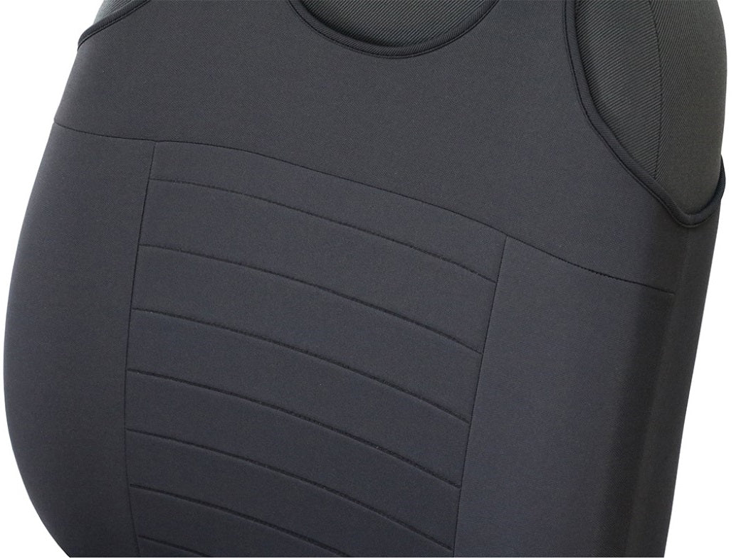 Set 2 huse auto universale tip maieu, din textil tapiterie, trend line, gri pok