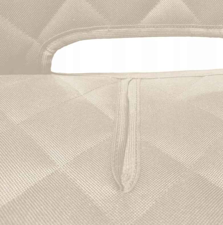 Set 3 protectii scaune auto, universale, matlasate, crem, lavabile, impermeabile , protectie matlasata pentru bancheta din spate si 2 protectii spatar scaun cu buzunar organizator