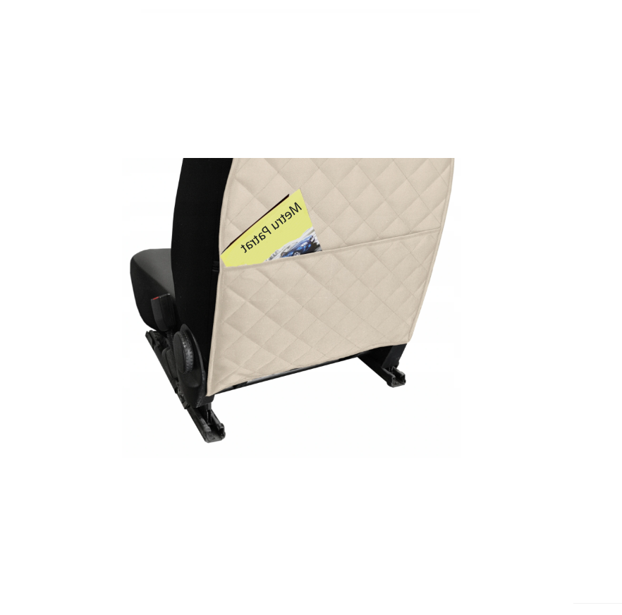 Set 2 protectii scaune auto, universale, matlasate, crem, lavabile, impermeabile protectie sezut scaun sau bancheta si protectie spatar scaun cu buzunar organizator - MetruPatrat.ro