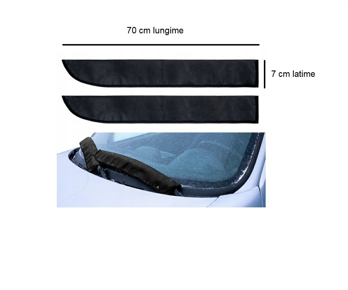 Set 2 protectii auto iarna, pentru autoturisme, universale, husa parbriz 200 x 90 cm si huse stergatoare