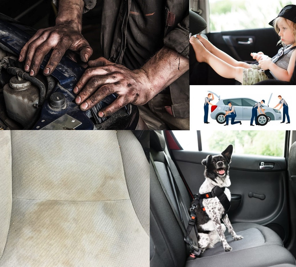 Set 2 protectii auto matlasate, pentru spatarul scaunului din fata, lavabile, impermeabile, crem