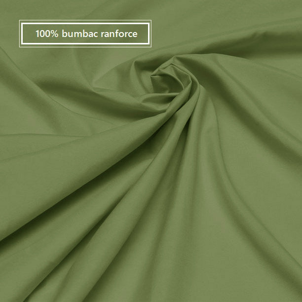 Husa cu fermoar pentru saltea din bumbac 100% natural, de culoare verde army - MetruPatrat.ro