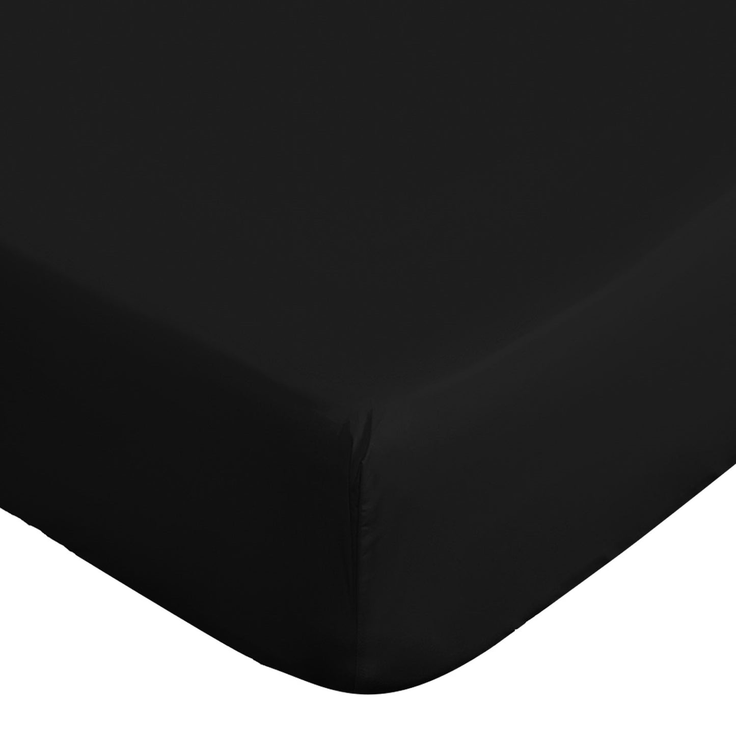 Cearceaf de pat cu elastic, bumbac natural 100%, negru