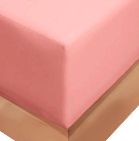 Cearceaf de pat cu elastic, bumbac natural 100%, roz pal