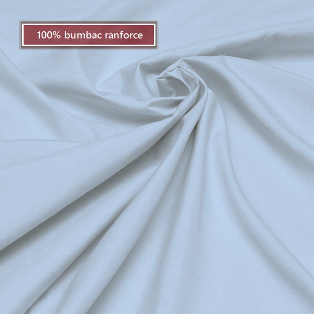 Cearceaf de pat cu elastic, bumbac natural 100%, albastru deschis - MetruPatrat.ro