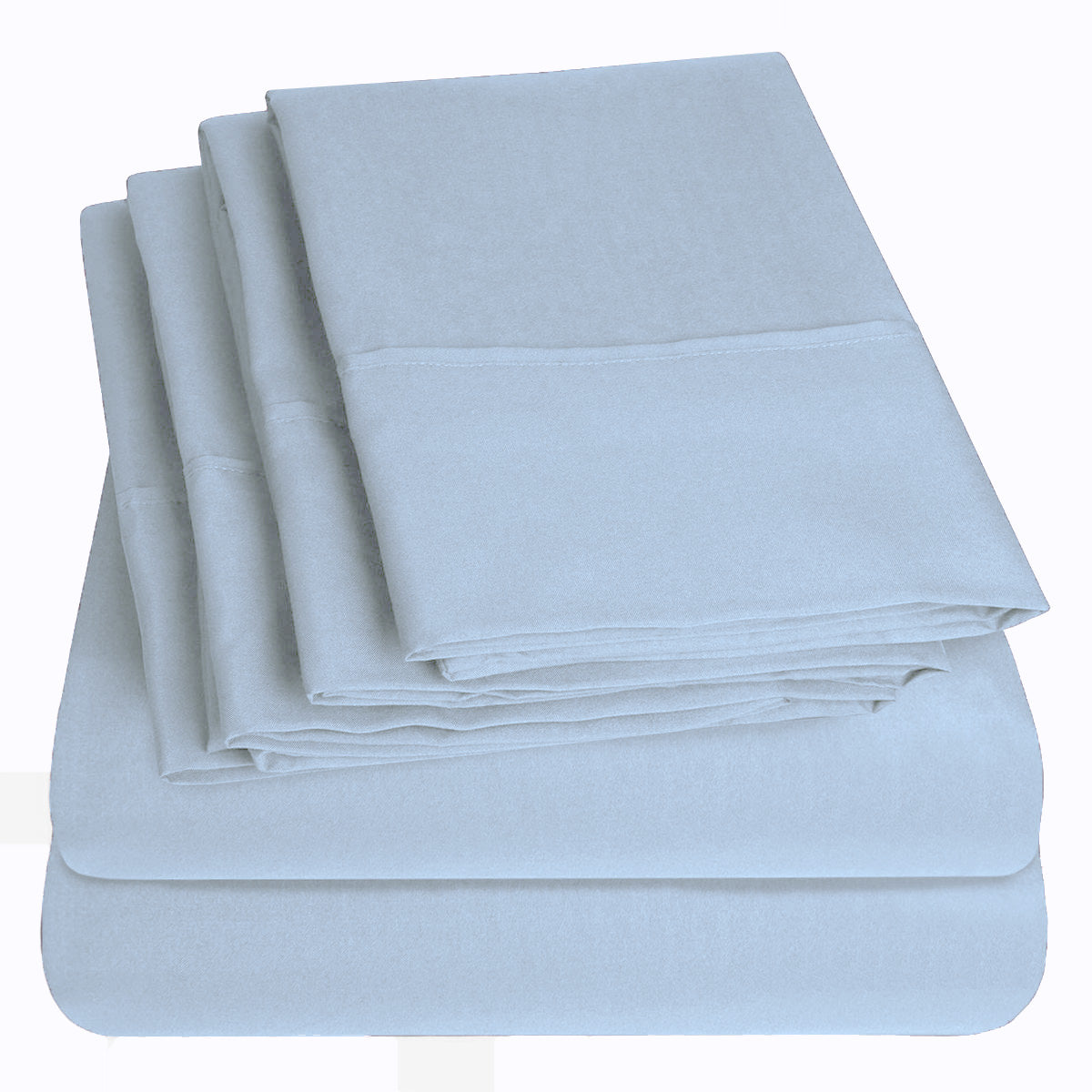Husa cu fermoar pentru saltea din bumbac 100% natural, de culoare albastru deschis uni - MetruPatrat.ro