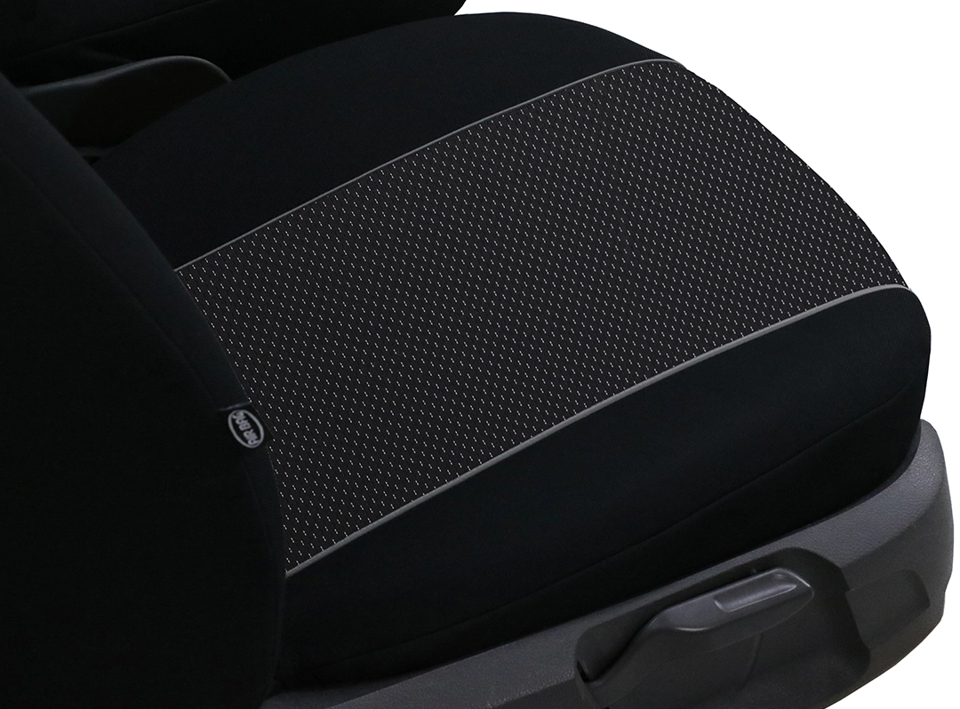 Set 2 huse auto Universale tip maieu, Tuning, din textil tapiterie, Negru-Gri