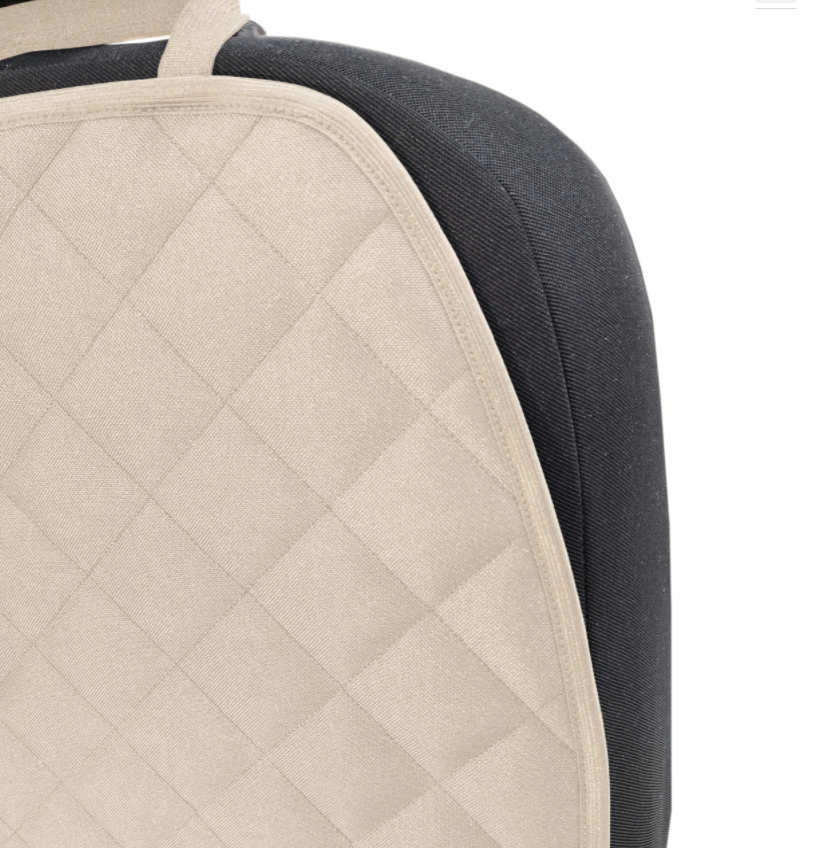 Set 2 protectii scaune auto, universale, matlasate, crem, lavabile, impermeabile - protectie sezut scaun sau bancheta si protectie spatar scaun