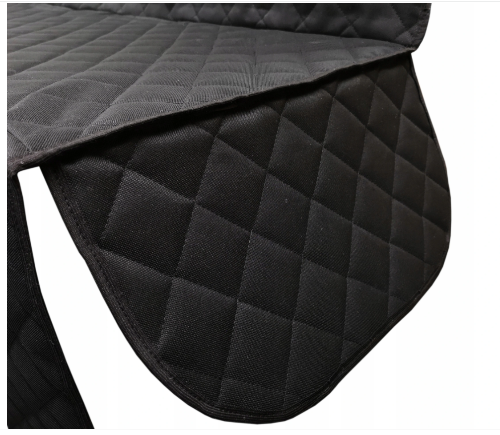 Protectie auto matlasata, neagra, pentru scaun auto dublu, tip microbuz