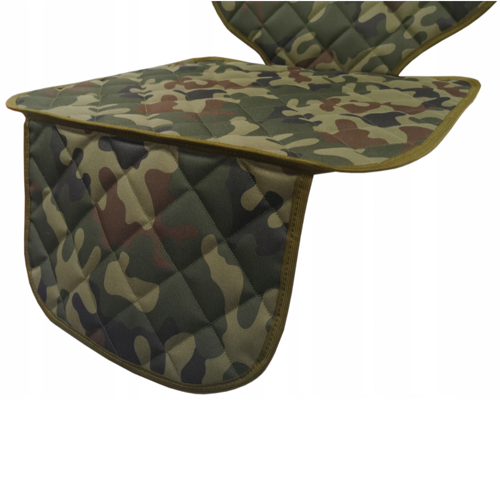Set 2 huse de protectie scaune auto, universale - protectie spatar scaun fata matlasata si protectie matlasata pentru scaun auto, scoica bebe, army