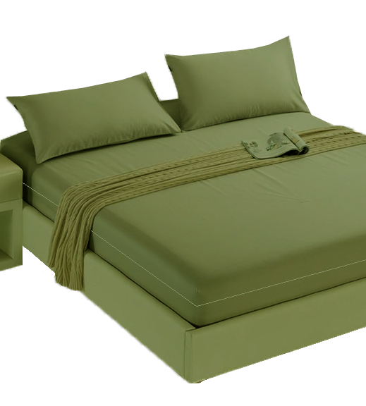 Husa cu fermoar pentru saltea din bumbac 100% natural, de culoare verde army - MetruPatrat.ro