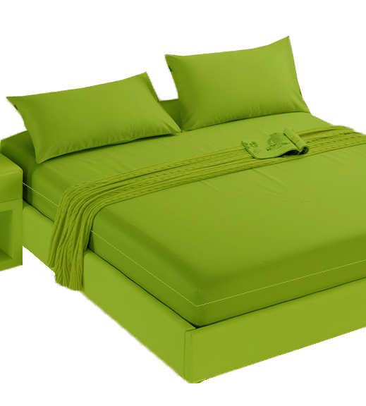 Husa cu fermoar pentru saltea din bumbac 100% natural, de culoare verde mat