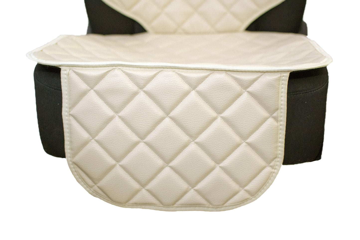 Protectie scaun auto copii, scoica bebe, crem, din piele ecologica matlasata, lavabila, impermeabila, Metru Patrat 5062