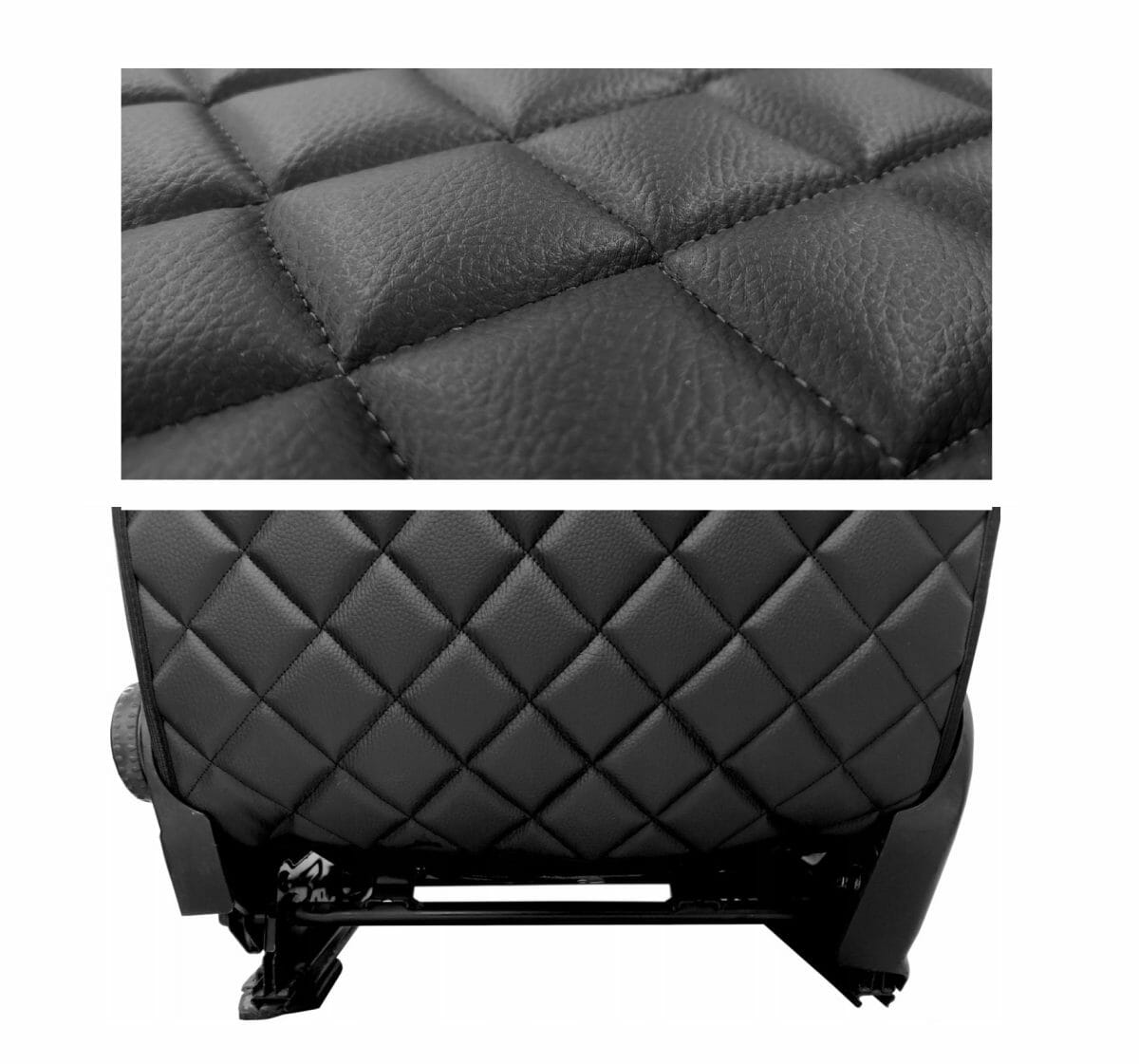 Set 5 protectii auto matlasate, din piele ecologica, pentru scaune fata-spate, universale, negre, lavabile, impermeabile, Metru Patrat - MetruPatrat.ro