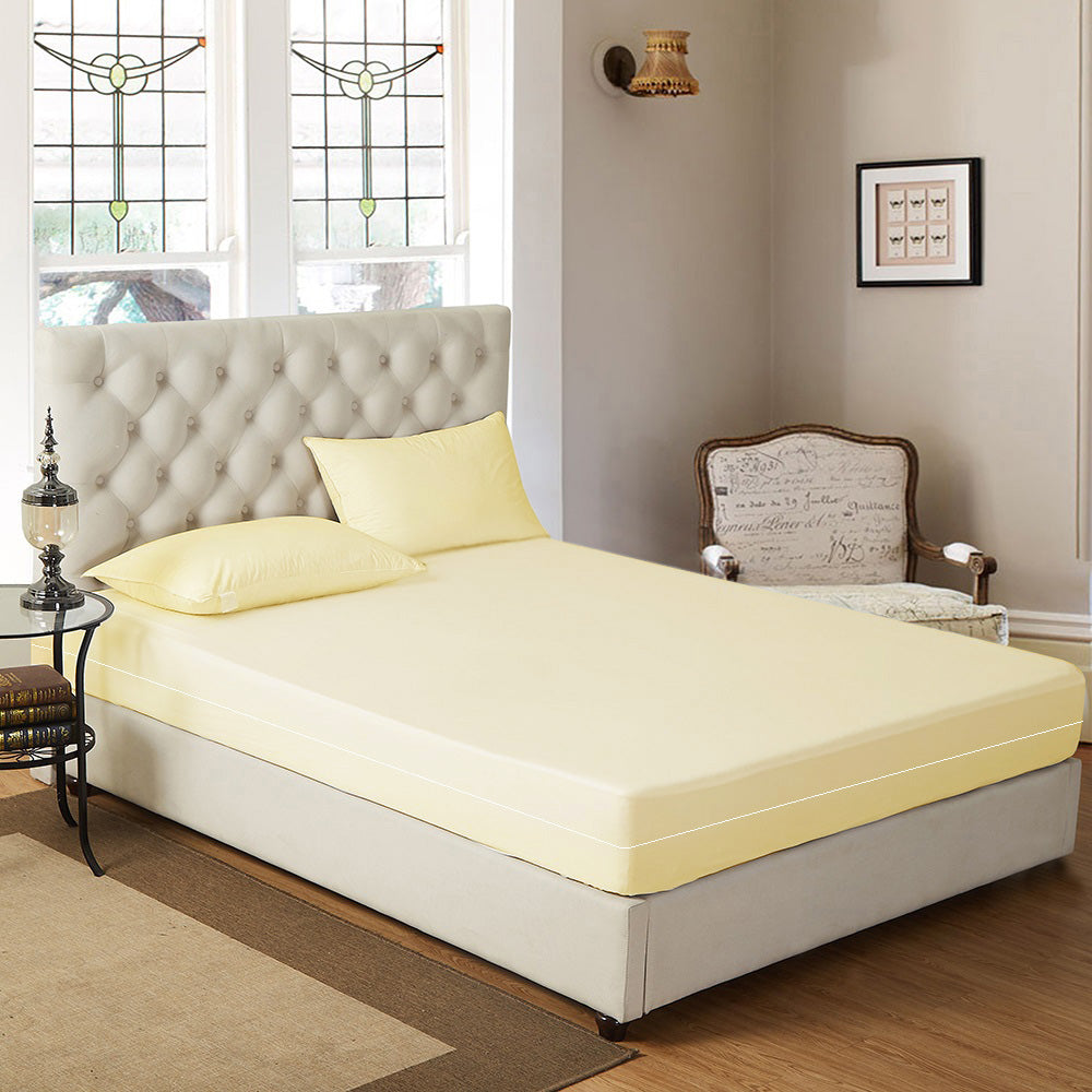 Husa cu fermoar pentru saltea din bumbac 100% natural, de culoare crem, ivory - MetruPatrat.ro