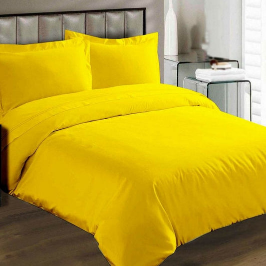 Lenjerie Bumbac Ranforce Lux, Model "Galben Uni"