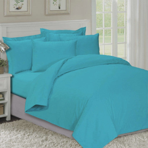 Lenjerie Bumbac Ranforce Lux, Model "Turcoaz Uni"