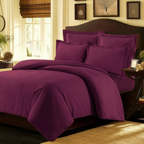 Lenjerie Bumbac Ranforce Lux, Model "Visiniu Uni"