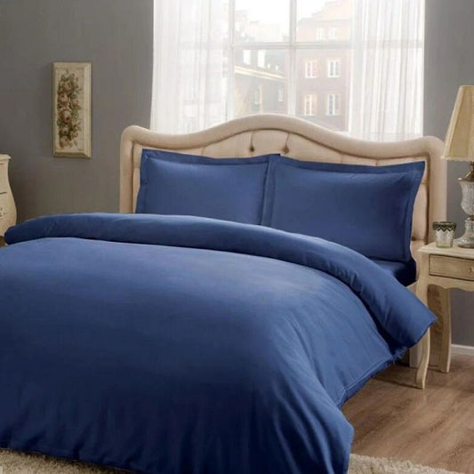 Lenjerie Bumbac Ranforce Lux, Model "Bleumarin Uni"