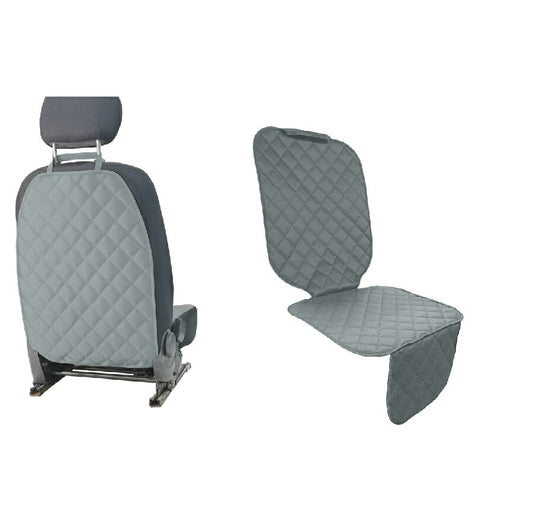 Set 2 protectii auto matlasate, universale, lavabile, gri, protectie scaun sau bancheta si protectie spatar scaun, Metru Patrat