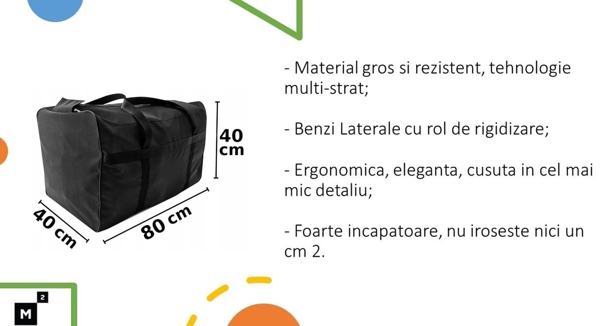 Geanta navetistului, marimea xl, extrem de incapatoare, 120 l, neagra, Metru patrat 5107 - MetruPatrat.ro