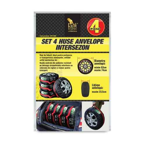 Set 4 huse pentru anvelope , universale , pentru intersezon , de culoare neagra VPI1459