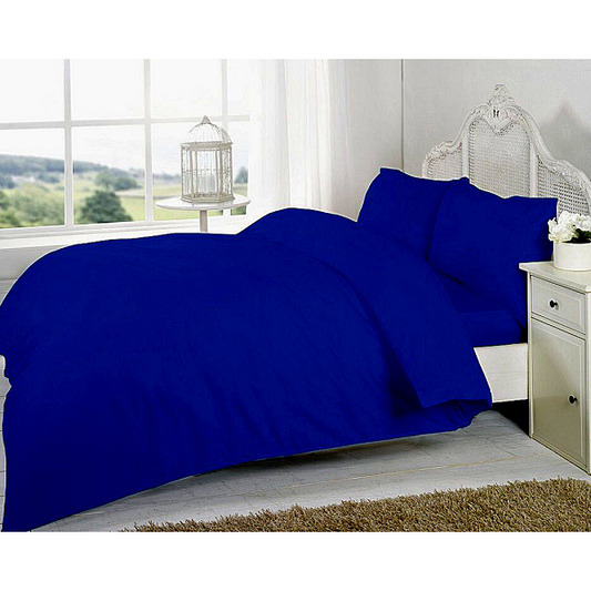 Lenjerie Bumbac Ranforce Lux, Model "Albastru Uni"