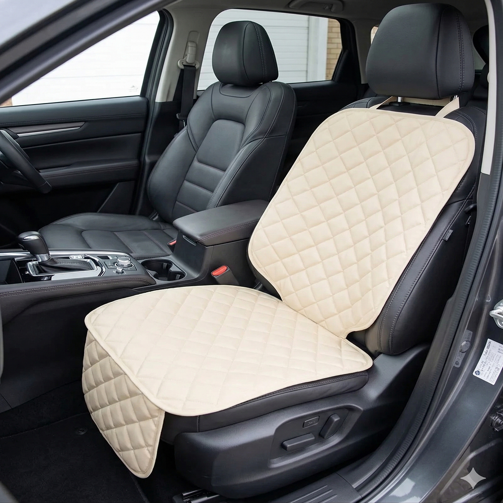 PROTECTIE AUTO,UNIVERSALA,CREM,DIN PIELE ECOLOGICA MATLASATA,PENTRU SCAUN AUTO COPII,SCOICA BEBE,METRU PATRAT