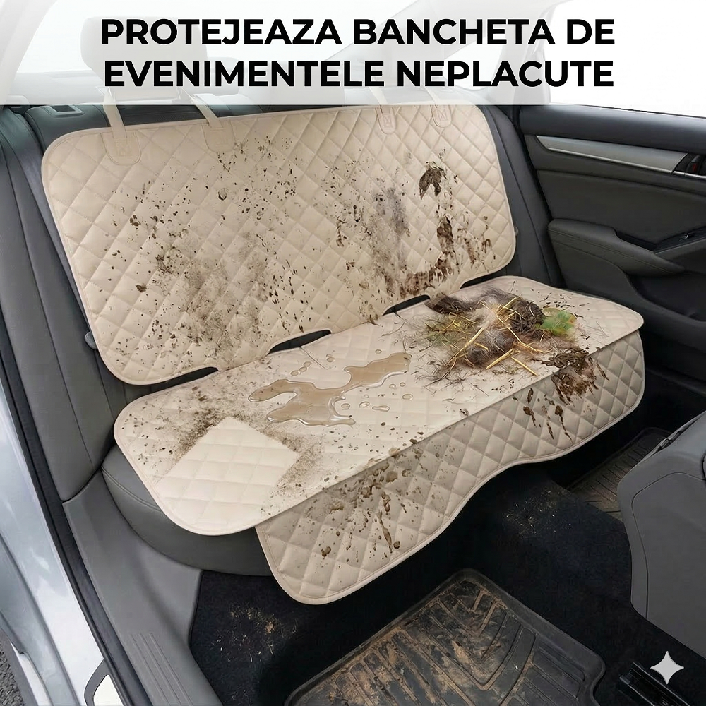 PROTECTIE MATLASATA PENTRU BANCHETA DIN SPATE, CREM, IMPERMEABILA, LAVABILA