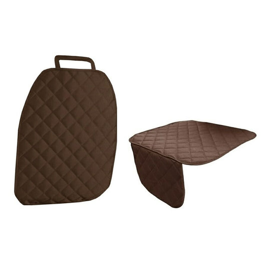 Set 2 protectii auto matlasate, universale, lavabile, maro, protectie sezut scaun sau bancheta si protectie spatar scaun, Metru Patrat