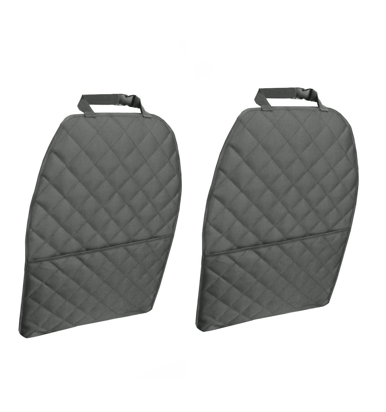 Set doua protectii auto matlasate, universale, pentru spatarul scaunului, cu buzunar organizator, gri, Metru Patrat 2x 5081