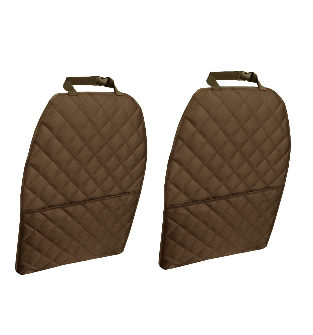 Set doua protectii auto matlasate, universale, pentru spatarul scaunului, cu buzunar organizator, maro, Metru Patrat 2x 5083 - MetruPatrat.ro