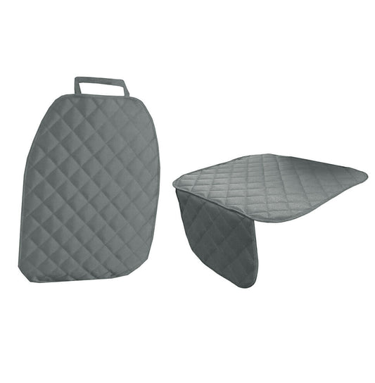Set 2 protectii auto matlasate, universale, lavabile, gri, protectie sezut scaun sau bancheta si protectie spatar scaun, Metru Patrat