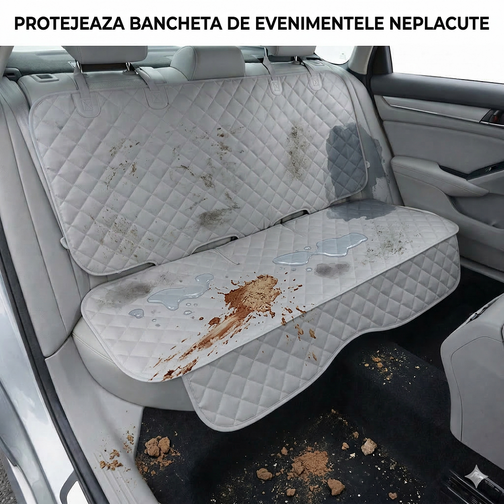 PROTECTIE MATLASATA PENTRU BANCHETA DIN SPATE, GRI, IMPERMEABILA, LAVABILA - MetruPatrat.ro