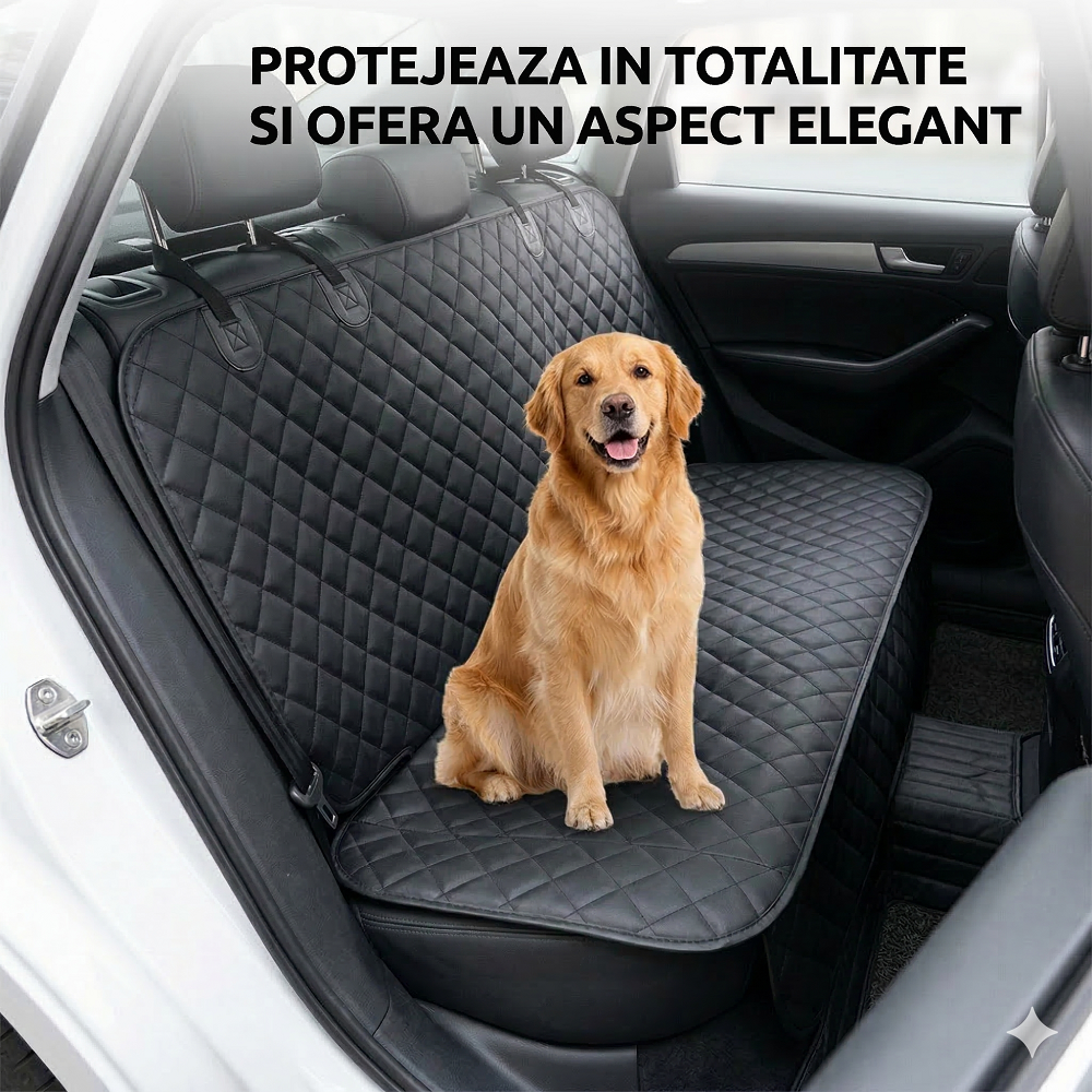 PROTECTIE MATLASATA PENTRU BANCHETA DIN SPATE, NEAGRA, IMPERMEABILA, LAVABILA