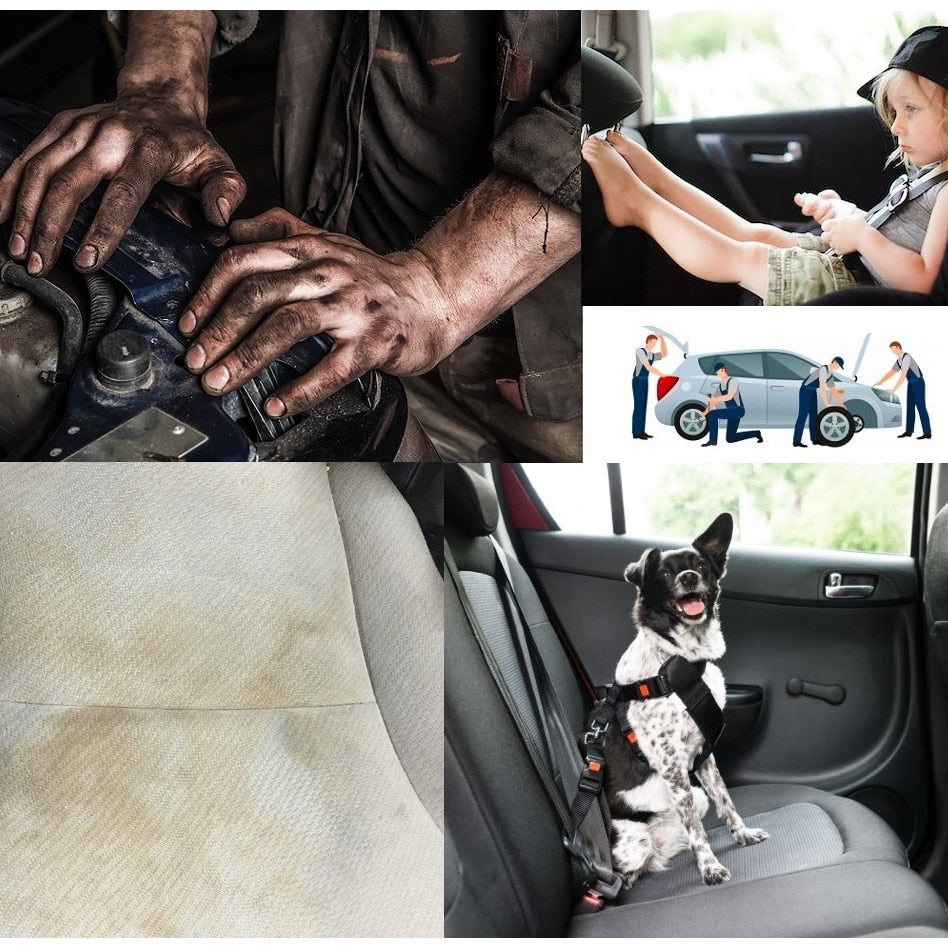 Protectie scaun auto matlasata, cu buzunar organizator si husa tetiera, neagra - MetruPatrat.ro
