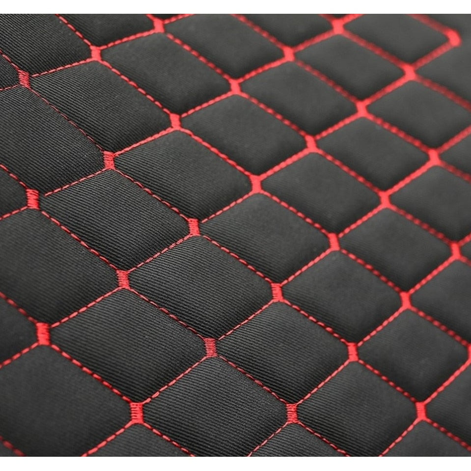 Huse auto tip maieu, din textil tapiterie, universale, Motiv romb, negru-rosu - MetruPatrat.ro