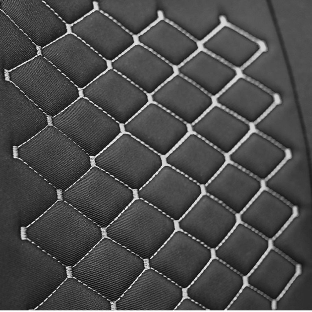 Huse auto tip maieu, din textil tapiterie, universale, Motiv romb, negru-gri - MetruPatrat.ro