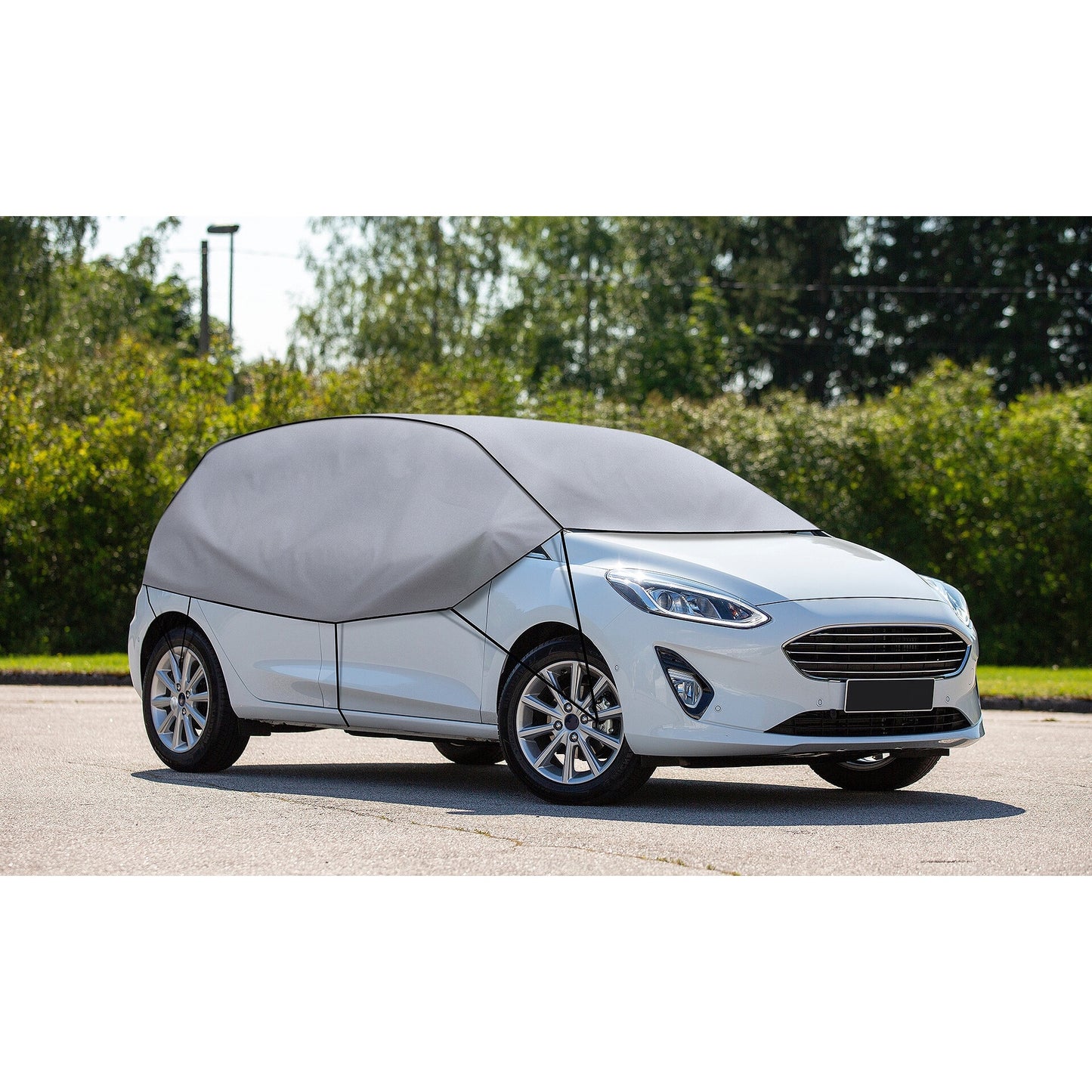 Semi prelata auto combi S-M, Metru Patrat, universala, all season, impotriva caldurii, ploii, zapezii si a inghetului, rezitenta UV, impermeabila, dimensiuni 70 inaltime x 255-275 cm lungime, gri - MetruPatrat.ro