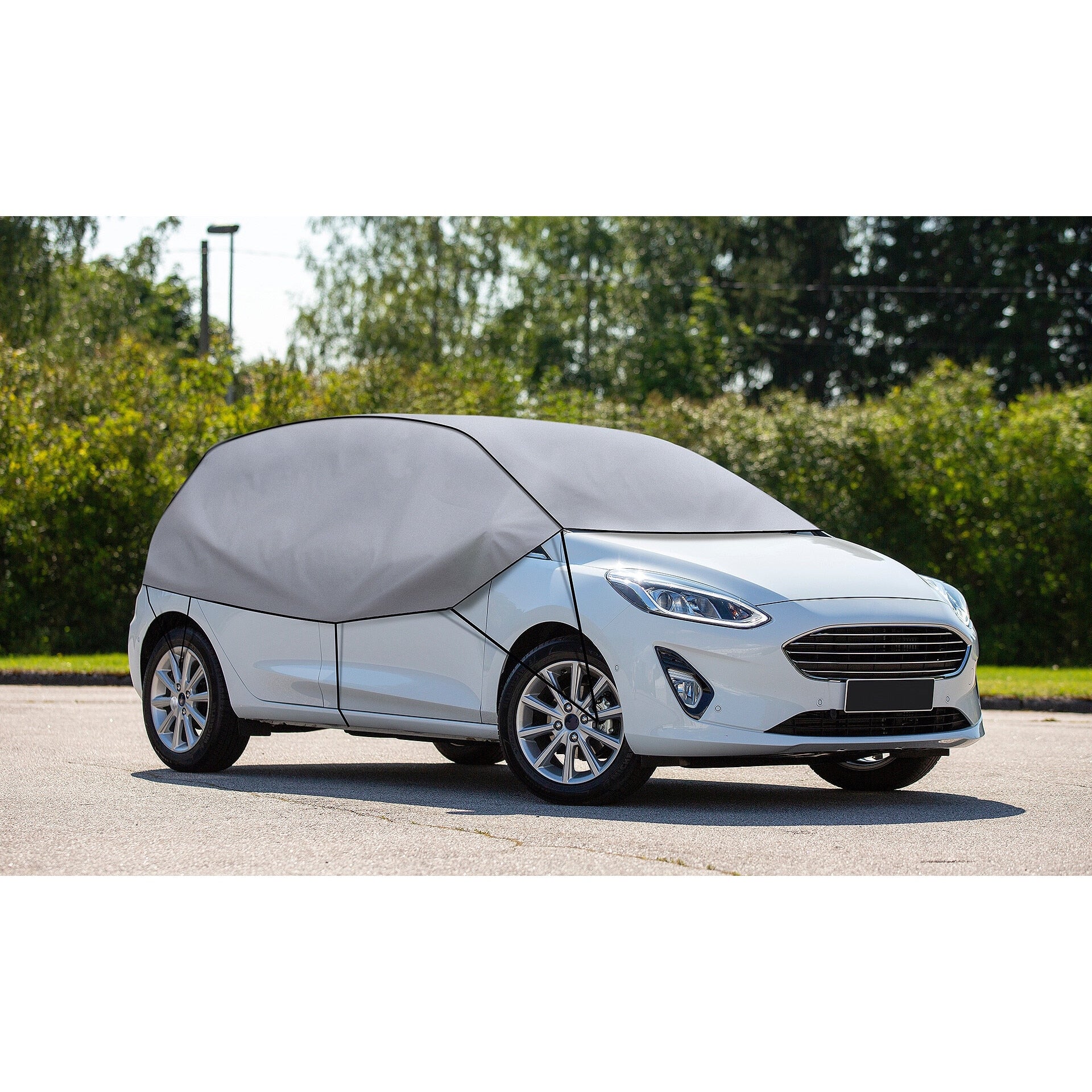 Semi prelata auto combi S-M, Metru Patrat, universala, all season, impotriva caldurii, ploii, zapezii si a inghetului, rezitenta UV, impermeabila, dimensiuni 70 inaltime x 255-275 cm lungime, gri - MetruPatrat.ro