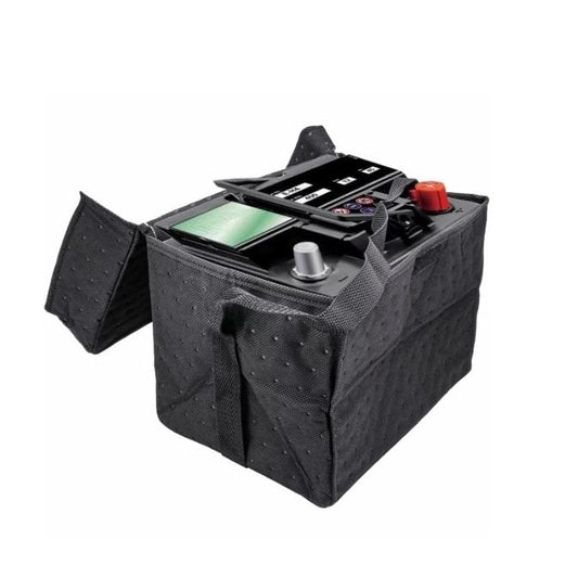 Husa protectie baterie auto, Metru Patrat, cu maner, impermeabila, potrivita pentru baterii cu dimensiuni 36x20x18 cm