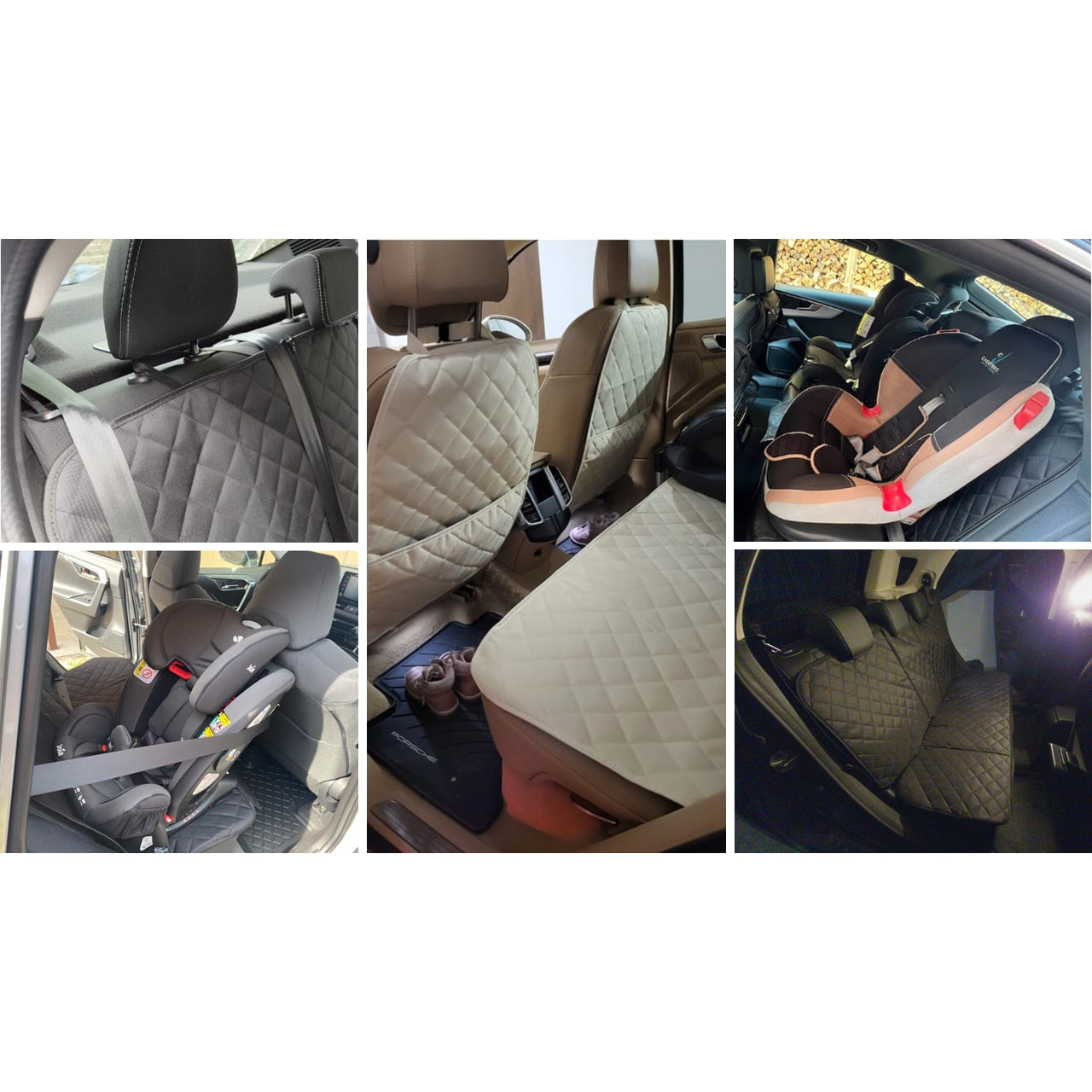 Protectie scaun auto matlasata, universala, cu protectii laterale si buzunar organizator, impermeabila, lavabila, neagra