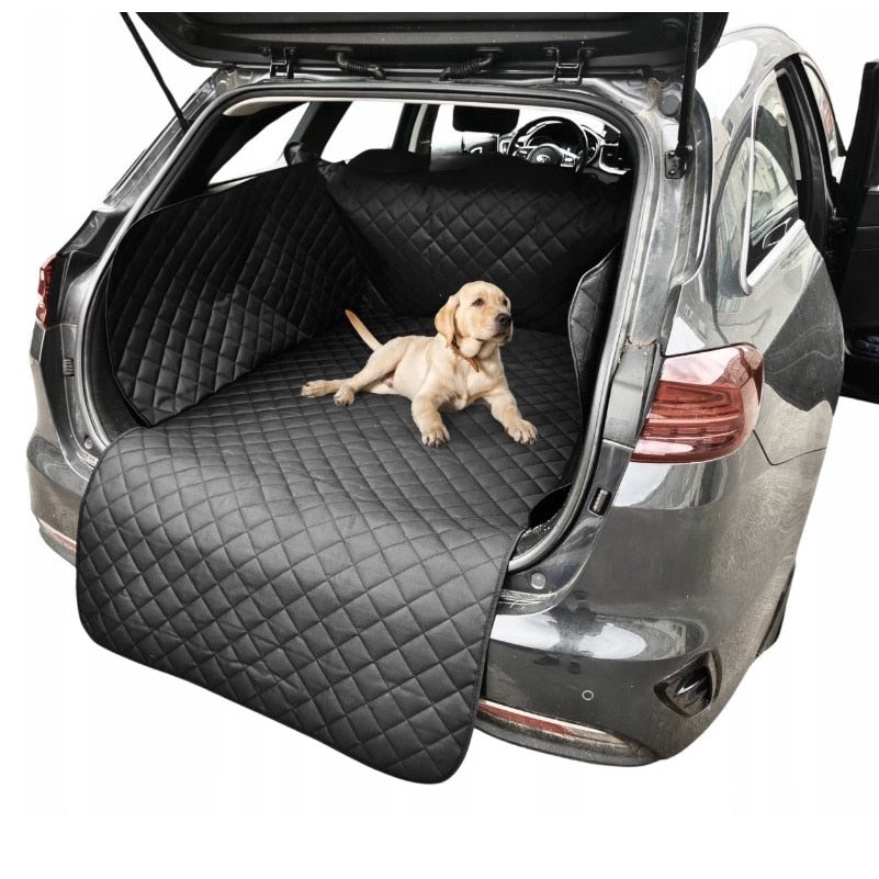 Protectie auto matlasata pentru portbagaj, pentru transport animale si marfuri, marime universala ajustabila, prindere cu banda velcro - MetruPatrat.ro