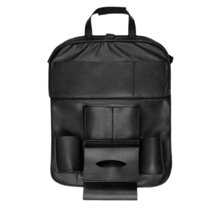 Protectie spatar scaun cu masa pliabila si buzunare organizatoare, din piele ecologica, 42 x 62 cm, Metru Patrat - MetruPatrat.ro